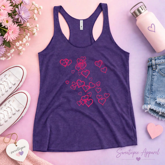 Sweetie Pie Racerback Tank – Purple Hearts