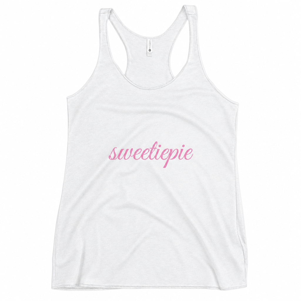 Sweetie Pie Racerback Tank – White Script