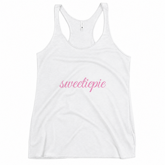Sweetie Pie Racerback Tank – White Script